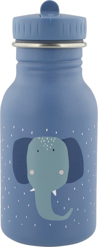Trixie Thermos Drinkfles - Mrs. Elephant - RVS Waterfles voor kinderen - Lekvrije Fles - 350ml - Blauw