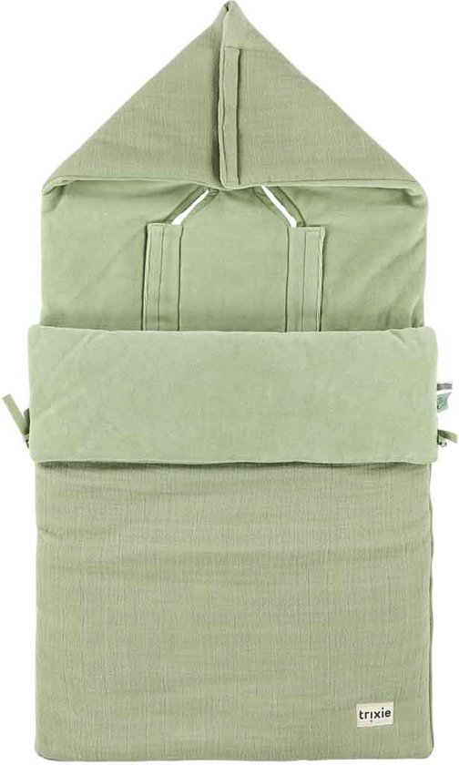 Trixie voetenzak baby Bliss Sage groen - warme kinderwagen accessoire. van Merkloos