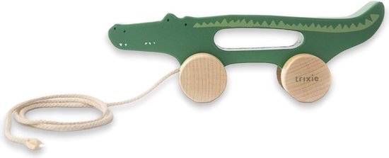trixie Wooden pull along toy - Mr. Crocodile van Trixie