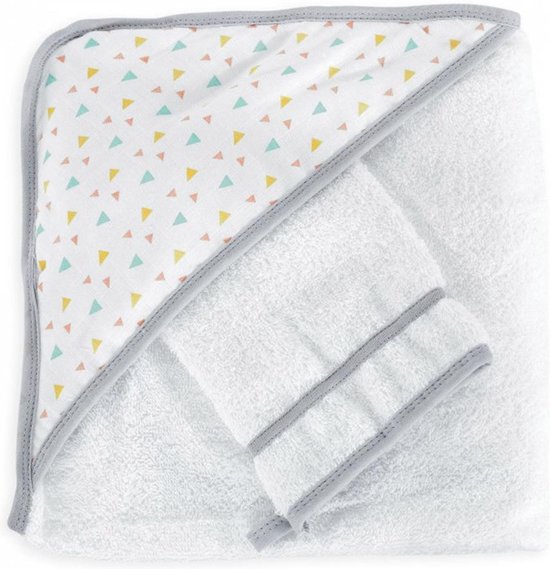 Trois Kilos Sept Badcape & Washandje Triangles 100 cm x 100 cm van T