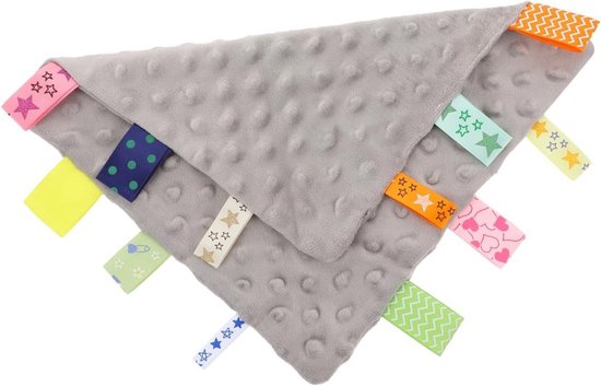 Troostdoekje - Knuffeldoekje Baby - Baby Kalmeren - Zacht Pluis Materiaal - 24.5x24.5cm - Grijs