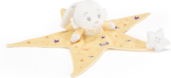 Trudi Knuffeldoekje Konijn Doudou - Hoge kwaliteit pluche knuffel - Knuffeldier voor jongens en meisjes - Wit geel - 37x12x32 cm maat S van Trudi
