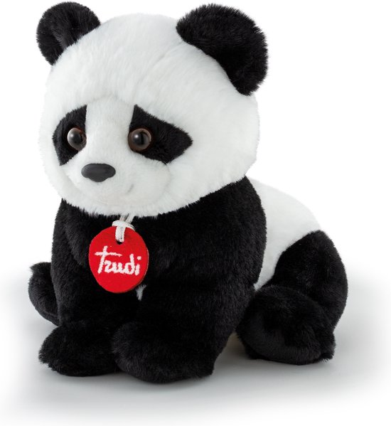 Trudi Puppy Knuffel Panda 18 cm - Hoge kwaliteit pluche knuffel - Knuffeldier voor jongens en meisjes - Zwart Wit - 16x18x16 cm maat S van Merkloos