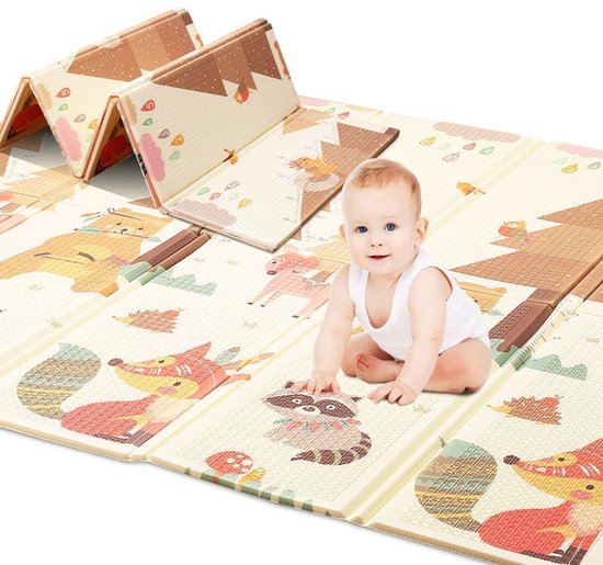 TrueStone Speelmat - 2 verschillende Designs - 150 x 200 CM - Speelmat Baby - Speelmat Foam - Opvouwbaar - Speelkleed