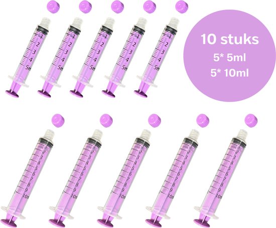 TSD goods - Colostrum / Moedermelk voedingsspuit - incl. afsluitdop - set 10 stuks - 5ML - 10ML van Merkloos