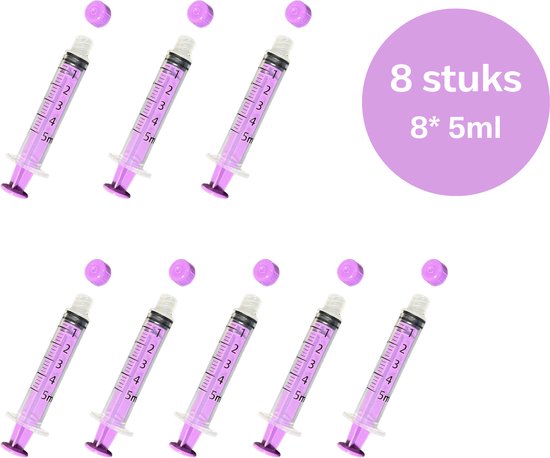 TSD goods - Colostrum / Moedermelk voedingsspuit - incl. afsluitdop - set 8 stuks - 5ML
