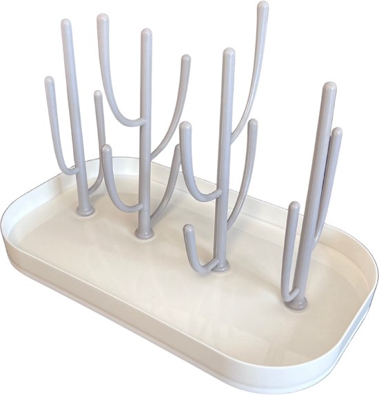 TSD goods - Flessen Droogrek - Flessenrek Baby - Droogrek Voor Baby Flessen - Baby Voeding - Basic Grijs van Merkloos