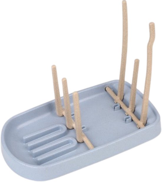 TSD goods - Flessen Droogrek - Flessenrek Baby - Droogrek Voor Baby Flessen - Baby Voeding - Uitklapbaar - Blauw van Merkloos