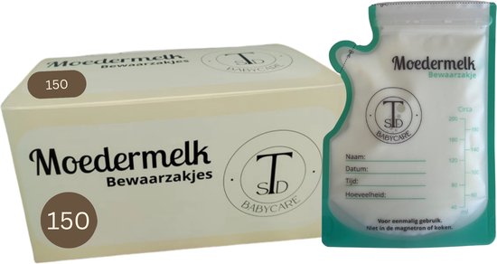 TSD goods - Moedermelk Bewaarzakjes - met Schenktuit - Extra groot - 240 ml - 150 Stuks - Borstvoeding Bewaarzakje - Babyvoeding Bewaarbakjes - Borstvoeding Zakjes van Merkloos