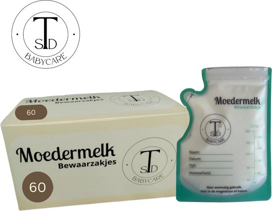 TSD goods - Moedermelk Bewaarzakjes - met Schenktuit - Extra groot - 240 ml - 60 Stuks - Borstvoeding Bewaarzakje - Babyvoeding Bewaarbakjes - Borstvoeding Zakjes van Merkloos