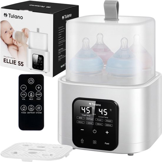 Tulano Ellie 55 Flessenwarmer - Baby Flesverwarmer en Sterilisator 8-in-1 - Wit