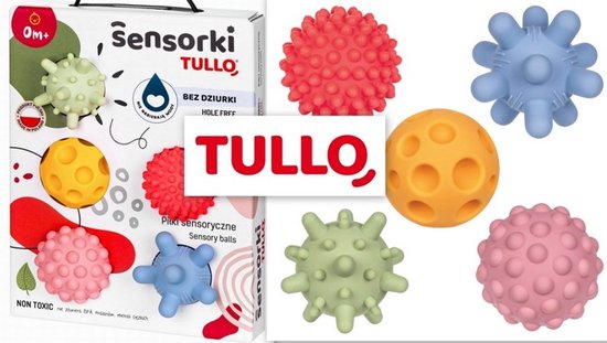 Tullo Sensorische ballen zonder gat- pastel - Set van 5- 0m+ 0+ maanden 0+ maanden van Tullo