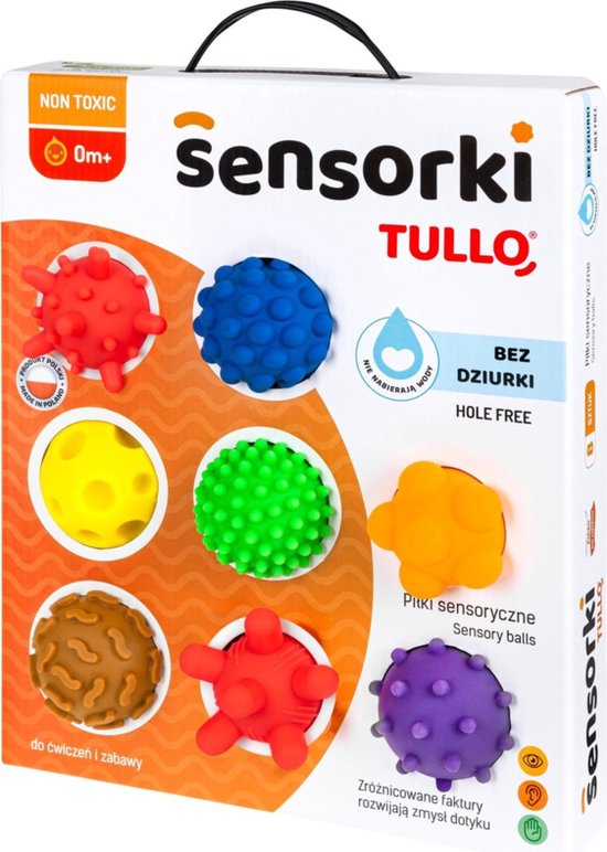 Tullo Sensorische ballen zonder gat- Set van 8- 0m+ 0+ maanden 0+ maanden van Tullo