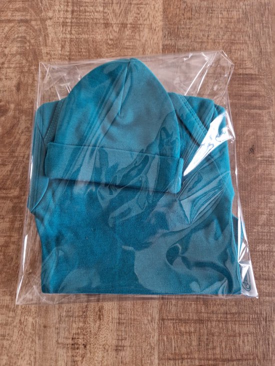 Turquoise romper met mutsje van Funnies van T