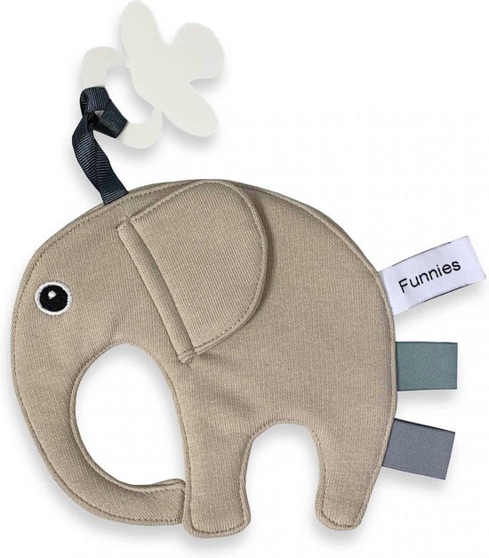 Tutpop Ollie cream 100% katoen | speendoek | speendoekje olifant van T