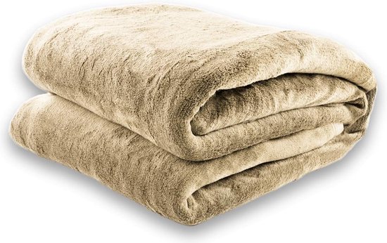 TV-hoes met mouwen en voetenzak, 180 x 150 cm, knufffeldeken, vele kleuren, superzacht, flanelen microvezelfleece, met Öko-Tex label "getest vertrouwen" (lichtbruin) van T