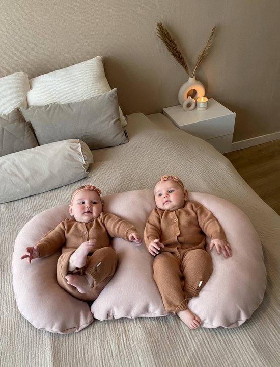 Tweeling voedingskussen met afneembare blush voedingskussenhoes van T