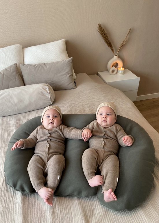 Tweeling voedingskussen met afneembare green voedingskussenhoes van T