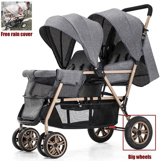 Tweelingkinderwagen - Buggy - Buggy Inklapbaar - Buggy's - Kinderwagen - Kinderwagens - Tweeling - Kinderwagens & Buggy's - Kinderen - Baby - Baby's van Merkloos