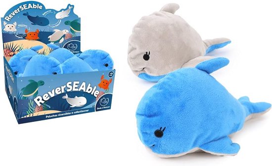 Tweezijdige Omkeerbare Pluche Knuffel | Walvis & Emoji Design | 27x16 cm | Vanaf 18 Maanden van Merkloos