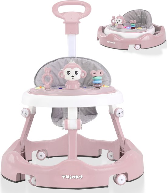 Twinky® Babywalker - Luxe Loopstoel met 3-delige speelset - Loopstoeltje voor Baby inclusief Voetenmat en Steel van Merkloos