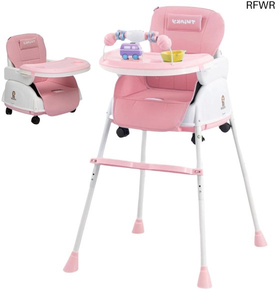 Twinky® Kinderstoel 2-in-1 – Inklapbare Kinderstoel met Eettafel en Peuterstoel – Verstelbare Meegroeistoel voor Baby en Peuter van 6 Maanden tot 4 Jaar