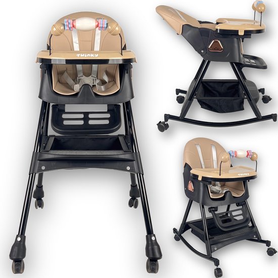 Twinky® Kinderstoel SWING – 3-in-1 Kinderstoeltje Set met Schommel & Ligfunctie – Inklapbare Eetstoel Baby en Babystoel Voor Aan Tafel – Kinderzetel, Peuterstoeltje en Meegroeistoel in 1 van Twinky