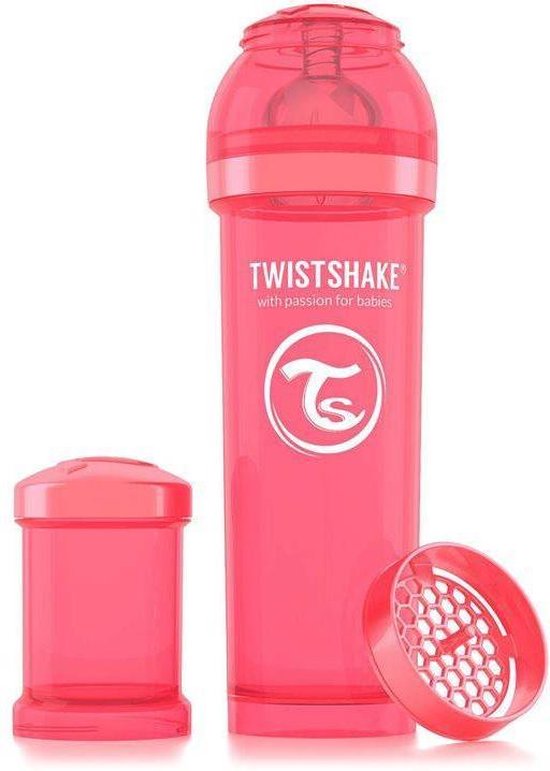 Twistshake babyfles 330ml - peach van Merkloos
