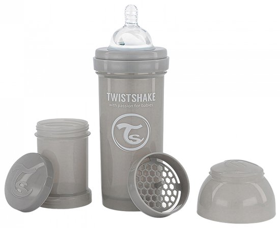 Twistshake Babyfles Antikoliek 260Ml - Pastel Grijs van Twistshake