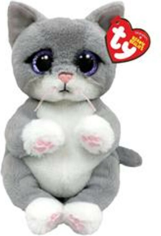 TY Beanie Babies Bellies Morgan Grey Cat 15 cm van Ty