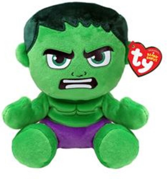 TY Beanie Babies Marvel Hulk Soft 15 cm van T