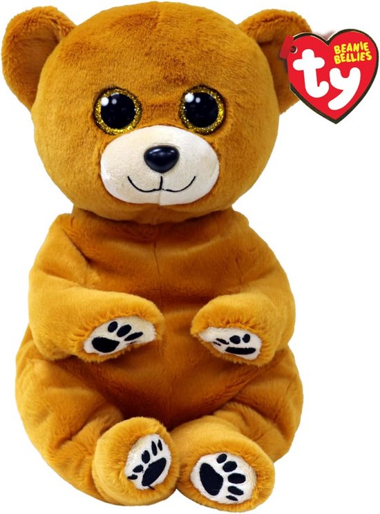 Ty Duncan Bear Beanie Bellies Medium 24 cm - zachte pluchen knuffel met zitpose voor kinderen en volwassenen