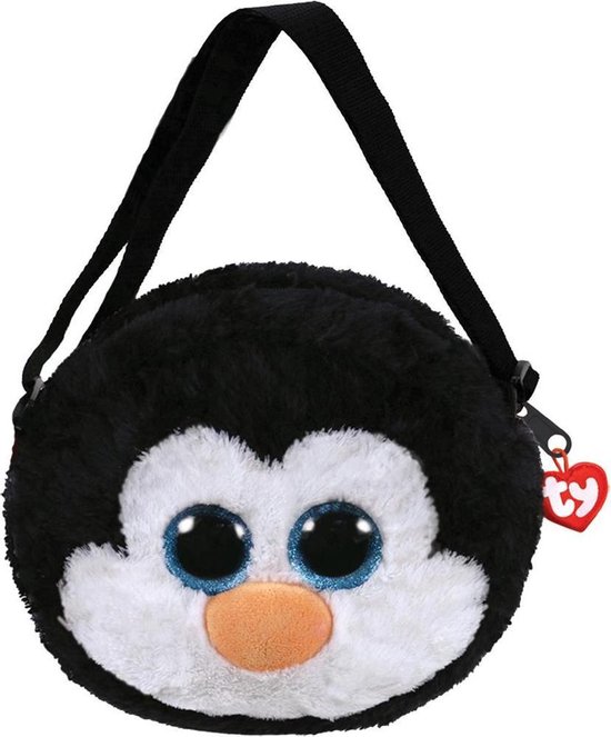 Ty Schoudertas Waddles 19 Cm Zwart/wit van T