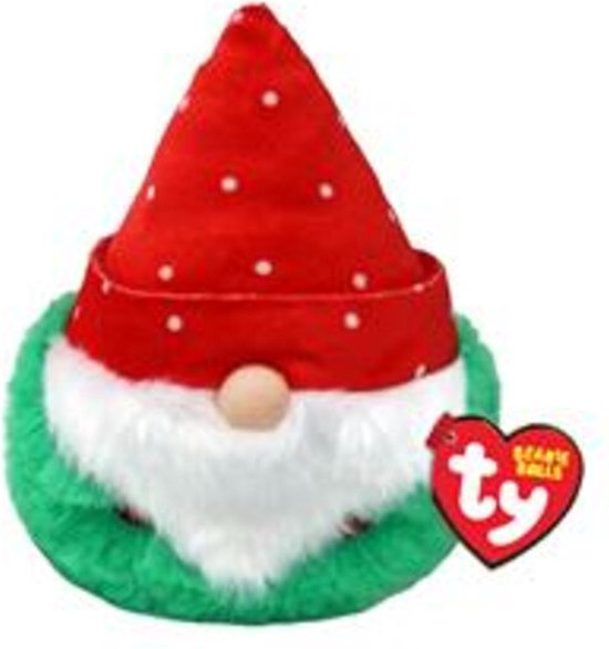 TY Teeny Puffies Christmas Gnome Red Hat 10 cm van T
