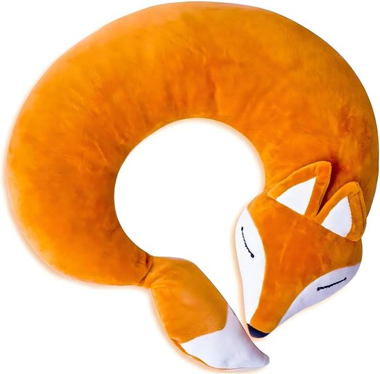 U Shaped Travel Pillow - Vos nekkussen - nek - kussen - reiskussen - Fox Neck Pillow - Rest Neck Support Pillow - Car Seat Sleeping - Cartoon Headrest - Airplane Pillow Travel - Sleep Aid - Geschikt voor Volwassenen en Kinderen (Brown)
