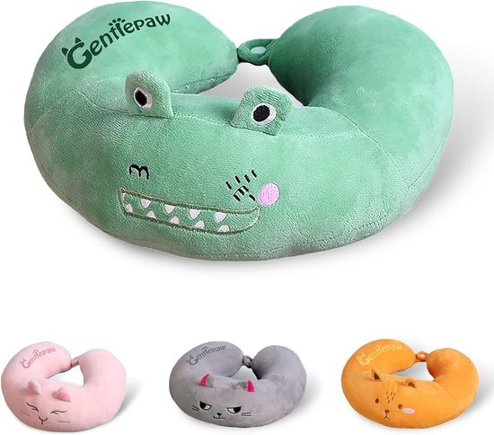 U-vormig elasticiteit reiskussen, rust neksteunkussen, autostoel slapen voor reizen, hoofdsteun vliegtuigkussen voor volwassenen, kinderen, kinderen (groen) van $