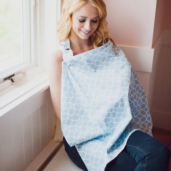 Udder Covers Borstvoedingsdoek Sloane - Lichtblauw/Wit van Udder Covers
