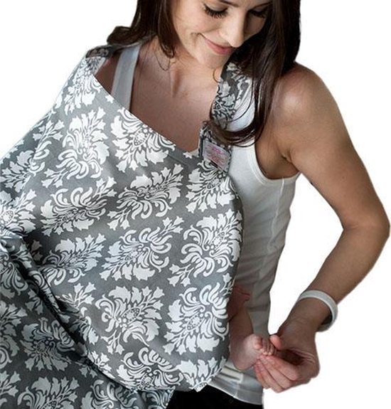 Udder Covers Borstvoedingsdoek - Voedingsdoek - Grace - Grijs Wit Print van Udder Covers