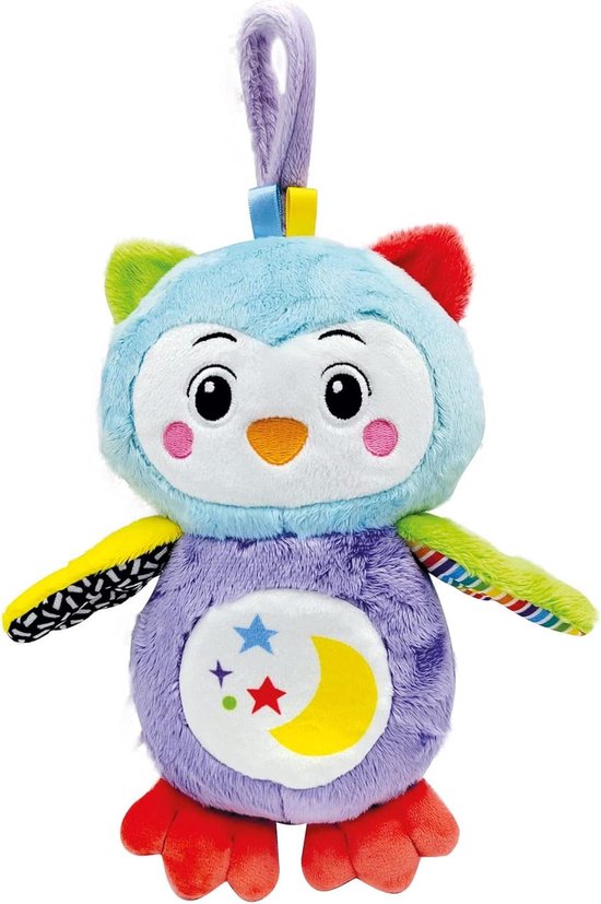 Uil Peluche Nachtlampje - Knuffel Uil Baby - Troost en Ontspanning - Met Lichten en Geluiden - Klein - Meerkleurig van Merkloos