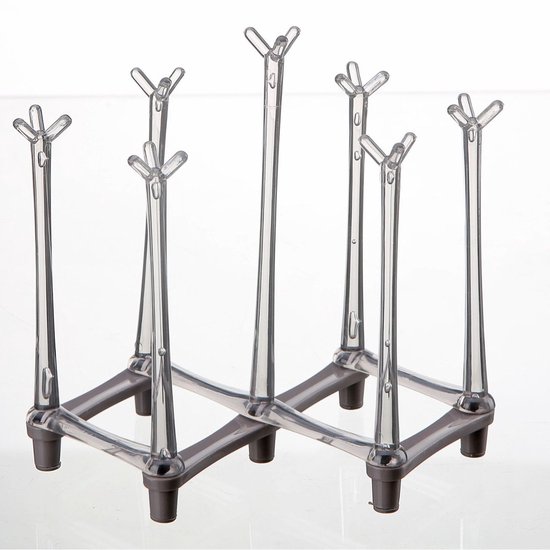 Uitschuifbaar flessenrek - Flessen Droogrek - Flessenrek - Afdruiprek - Grijs Uitschuifbaar bekerrek - Grijs Kunststof afdruiprek - Afdruiprek - Kunststof van Merkloos