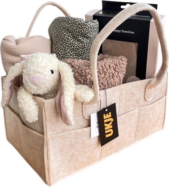 Ukje Commodemand │ Diaper Caddy │ Commode Mandje │ Luier Organizer │ Luiertas │ Opbergmand │Met meerdere vakken │ Beige van Ukje