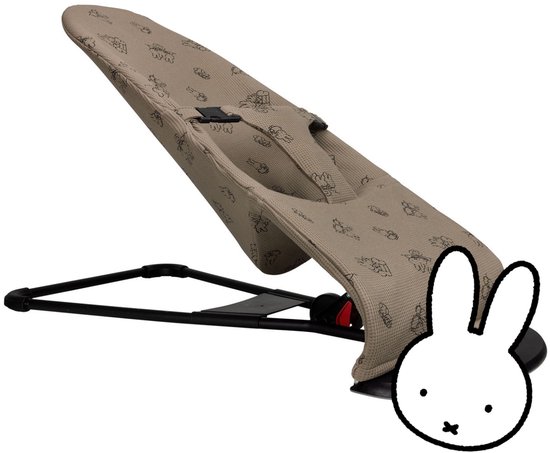 Ukje Hoes Wipstoelhoes geschikt voor BabyBjörn Wipstoel - Ter Vervanging Originele Baby Björn Hoes - Perfecte Pasvorm - Zacht katoen - Makkelijk Wasbaar - Taupe nijntje van Merkloos