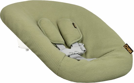 Ukje newborn hoes geschikt voor Stokke Tripp Trapp & Kidsmill newborn set - Perfecte pasvorm - Waterafstotende voering - Makkelijk wasbaar - Zachte gordelbeschermers - Groen wafeltje van Merkloos