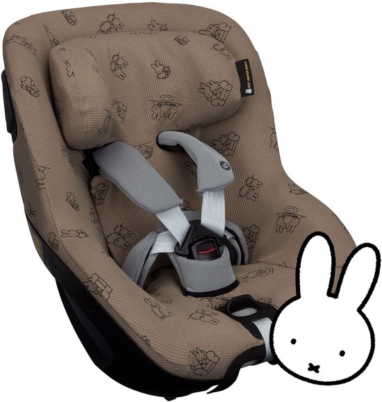 Ukje-Nijntje Autostoelhoes Geschikt voor Maxi Cosi Pearl 360 (Pro) -Maxi Cosi Hoes Groep 0-1 - Zacht Katoen - Perfecte Pasvorm - Taupe Nijntje van Merkloos