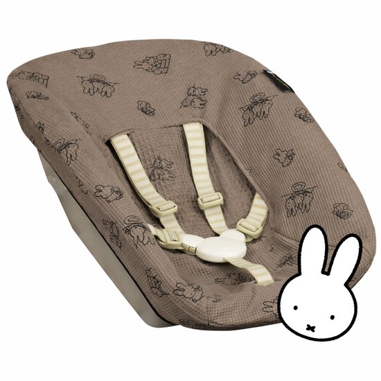 Ukje-Nijntje Newborn Hoes Tripp Trapp geschikt voor Stokke Tripp Trapp Newborn Set - Oud model met diep bakje - Premium Kwaliteit - Perfecte Pasvorm - Beschermt je Stoel - Makkelijk Wasbaar - Zacht Katoen - Taupe Nijntje van Merkloos