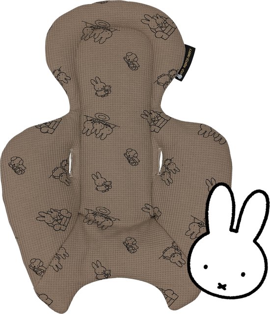 Ukje-Nijntje Verkleinkussen geschikt voor 4Moms Mamaroo 5 Rockaroo Wipstoel - Newborn Insert - Dubbelzijdig - Makkelijk Wasbaar - Perfecte Pasvorm - Zacht Katoen - Taupe Nijntje