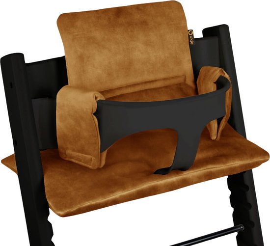 Ukje Stoelverkleiner TrippTrapp - Geschikt als Stokke Tripp Trapp Kussenset - Het enige kussen dat op 30°C in de was kan - Veilig getest Oeko-Tex - Kinderstoel Verkleiner - Extra Dik - Mosterd velvet van Merkloos