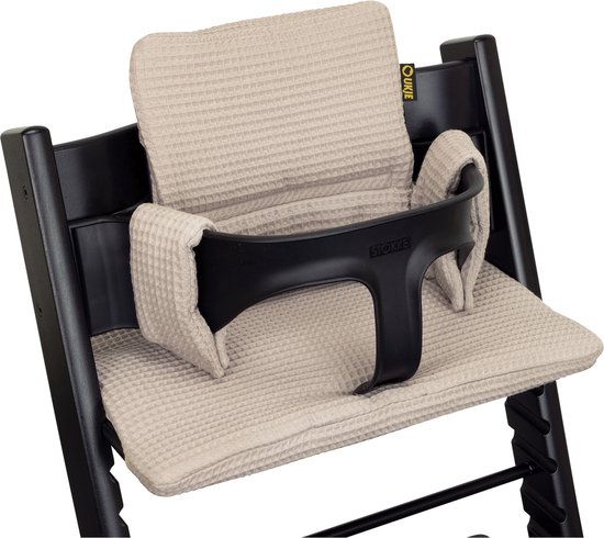 Ukje Stoelverkleiner TrippTrapp - Geschikt voor Stokke Tripp Trapp Kussenset - Kinderstoel Verkleiner - Het enige kussen dat in de was kan - Extra Dik - Taupe - Wafelstof