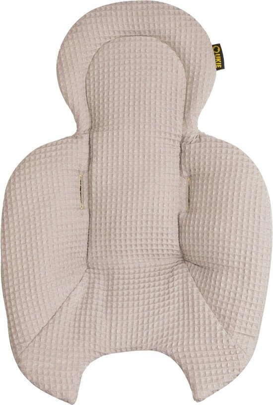 Ukje Verkleinkussen geschikt voor 4Moms Mamaroo 5 Rockaroo Wipstoel - Newborn Insert - Dubbelzijdig - Makkelijk Wasbaar - Perfecte Pasvorm - Zacht Katoen - Beige Wafelstof van Merkloos
