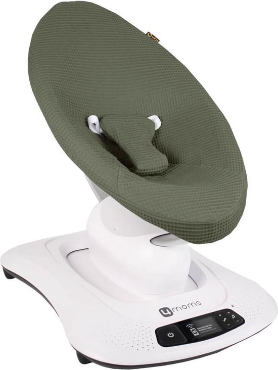 Ukje Wipstoelhoes geschikt voor 4Moms Mamaroo 4 Wipstoel - Hoes met Waterdichte Voering ter Bescherming van je Stoel - Perfecte Pasvorm - Makkelijk Wasbaar - Zacht Katoen - Groen Wafelstof van Ukje